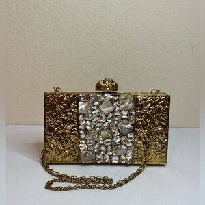 Ramla Handcrafted Mother-of-Pearl and Brass Clutch Bag
